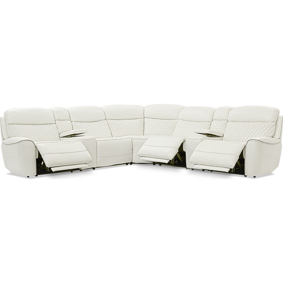 cabrera white power reclining sectional   