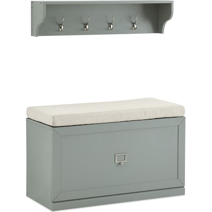 Caddie 2-Piece Entryway Set with Bench and Shelf