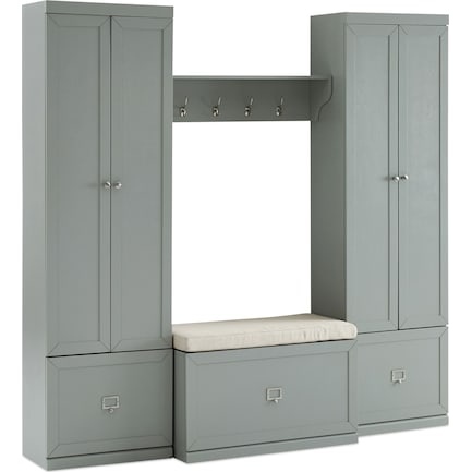 Caddie 4-Piece Entryway Set with Bench, Shelf and 2 Closets