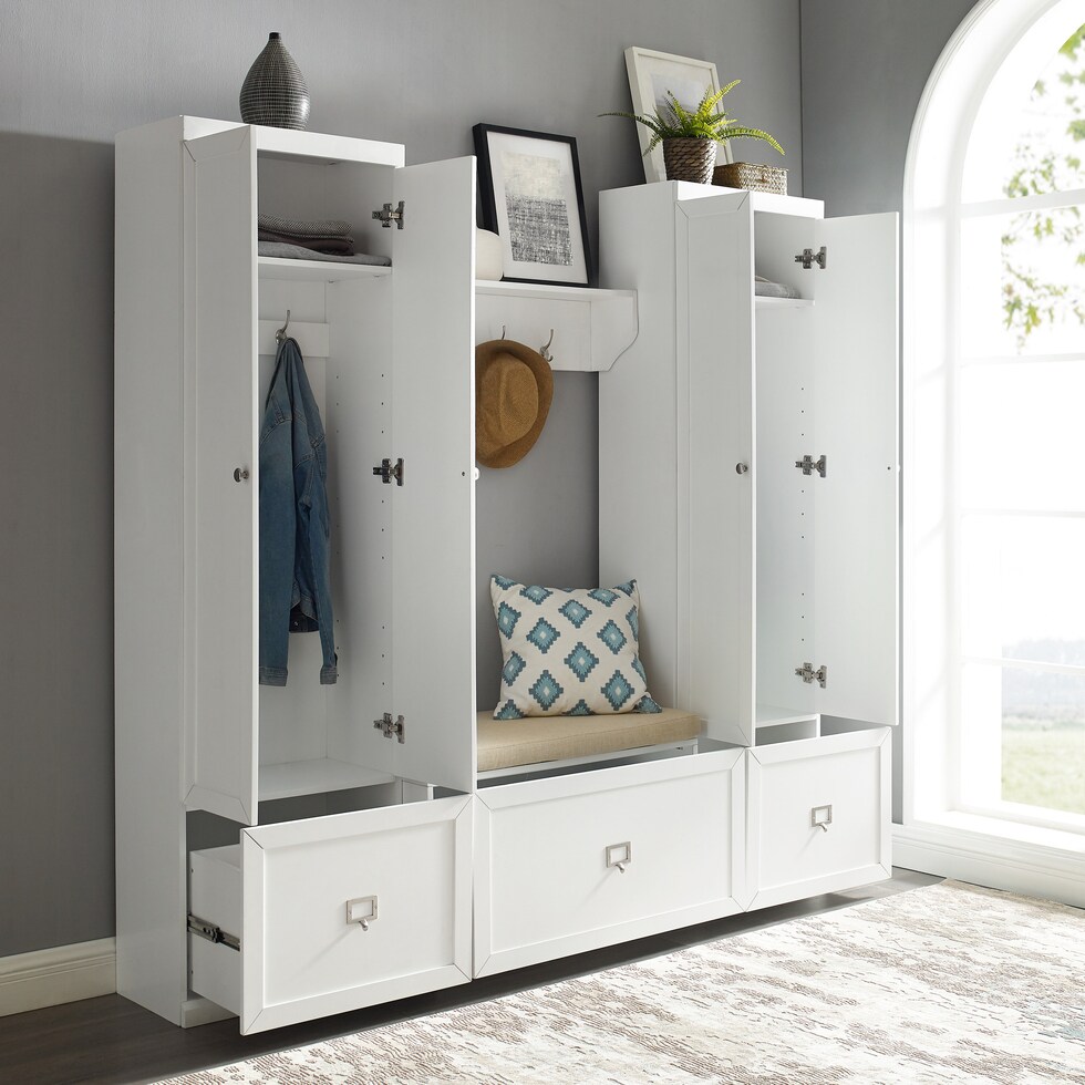caddie white bench   
