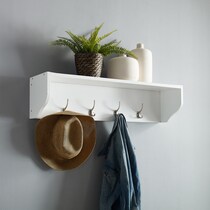 caddie white entryway storage shelf   