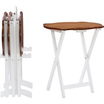caine brown white tray table   
