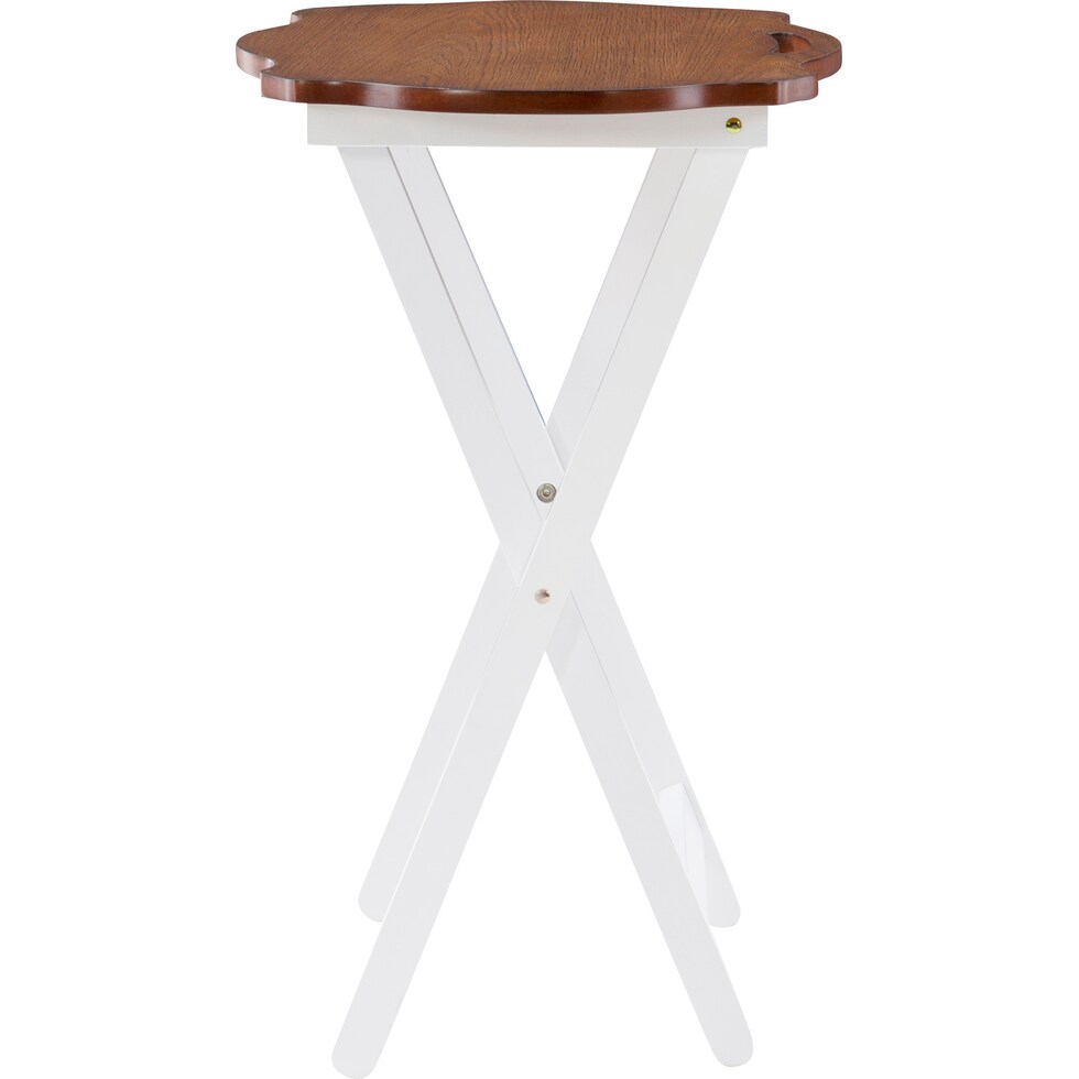 caine brown white tray table   