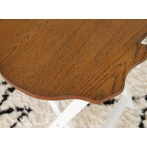 caine brown white tray table   