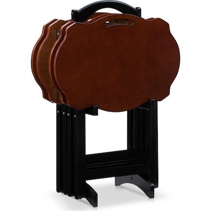 Caine Tray Tables - Dark Brown