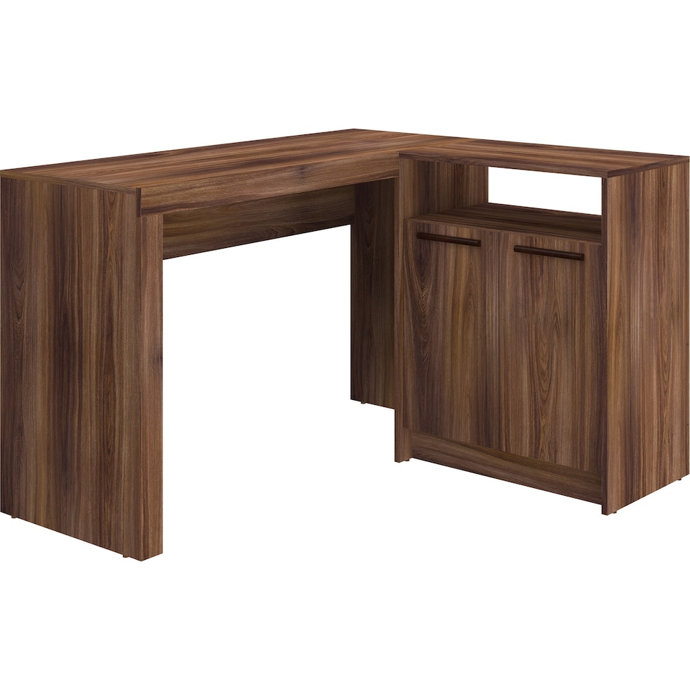 calabria dark brown l shaped desk   