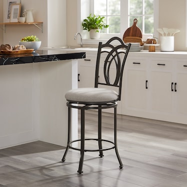 CALIF METAL COUNTER STOOL PEWTER