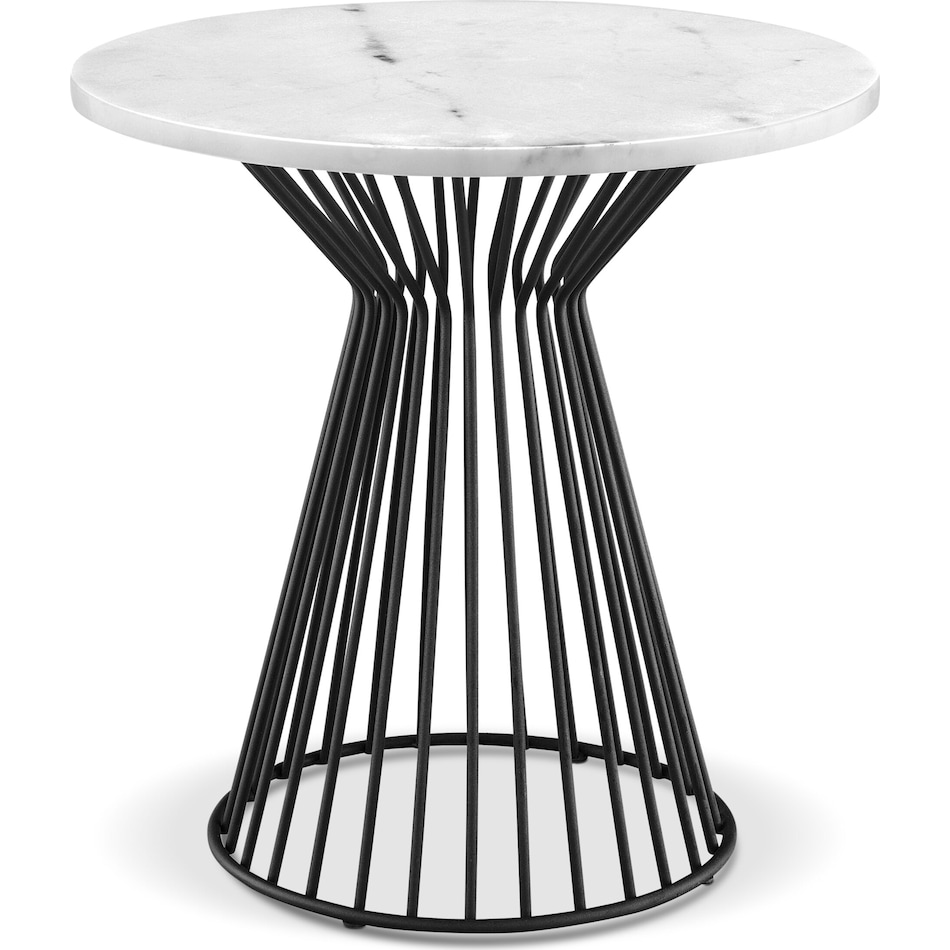 calimesa black white end table   