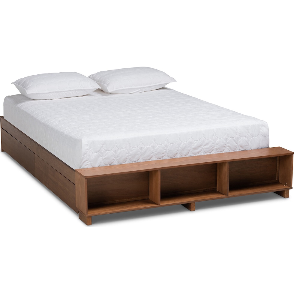 calista dark brown queen bed   