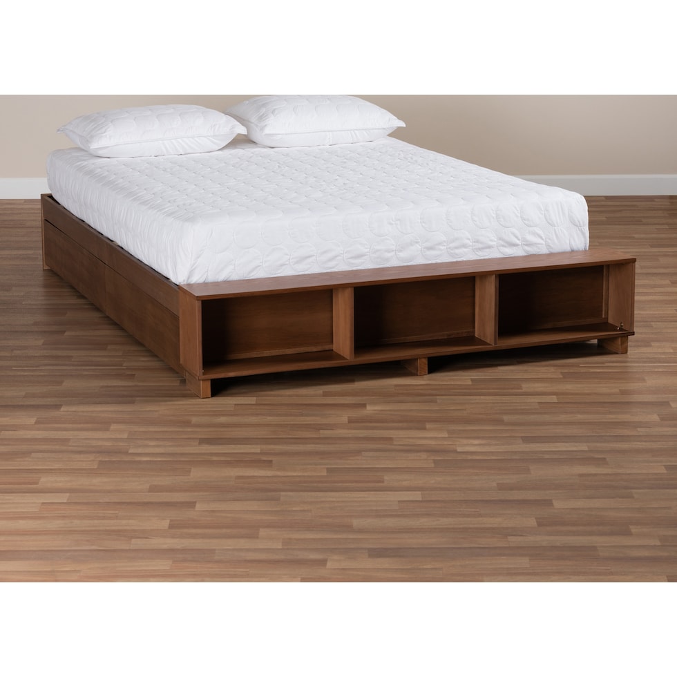 calista dark brown queen bed   