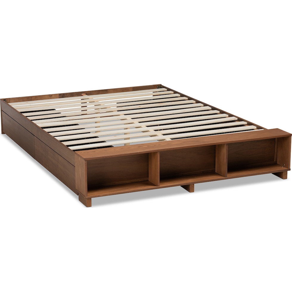 calista dark brown queen bed   