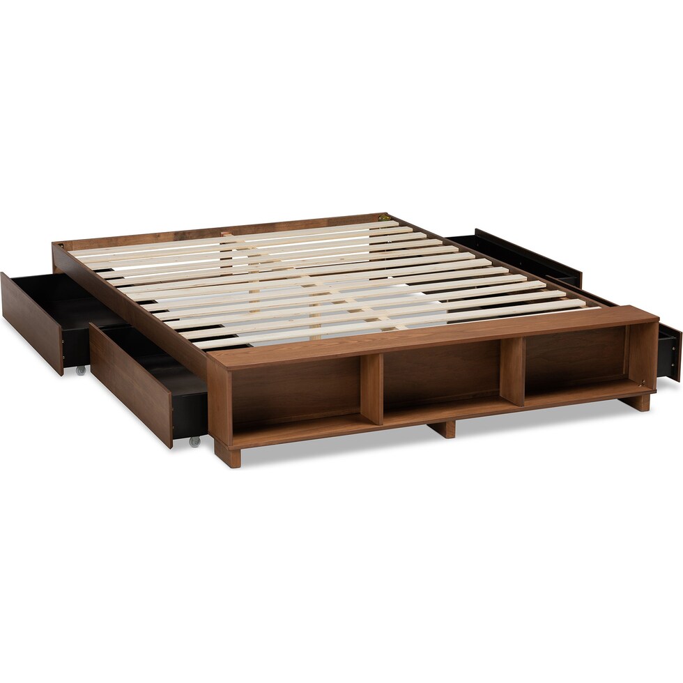 calista dark brown queen bed   