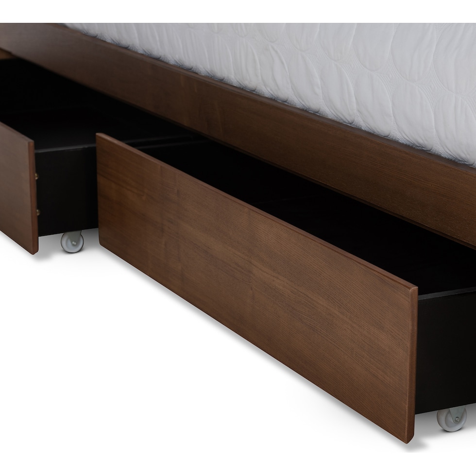 calista dark brown queen bed   