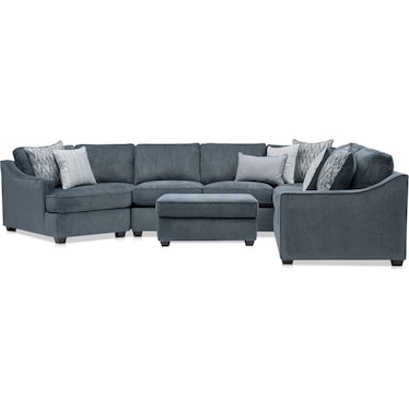 Callie 3-Piece Sectional with Cuddler and Ottoman