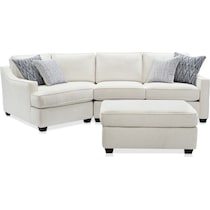 callie white  pc sectional and ottoman   