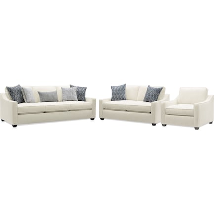 Callie Sofa, Loveseat and Chair - Ivory