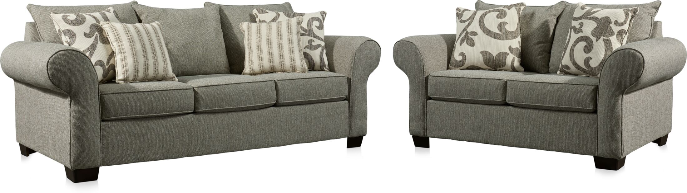Calloway Sofa and Loveseat Set Gray American Signature Furniture