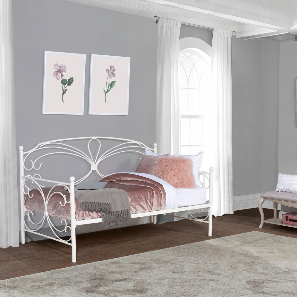 cambry white twin bed   