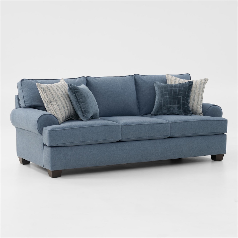 camden living room blue sofa   