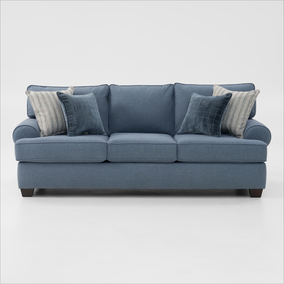 camden living room blue sofa   