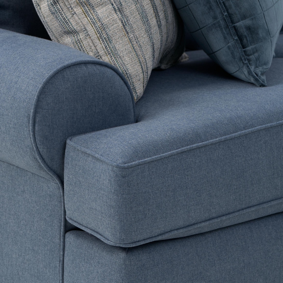 camden living room blue sofa   