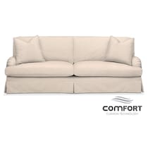 campbell comfort light brown sofa   
