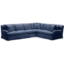 campbell blue  pc sectional with left facing sofa   