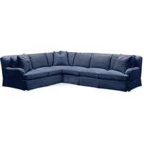campbell blue  pc sectional with right facing sofa   