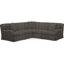 campbell dark brown  pc sectional with right facing loveseat   
