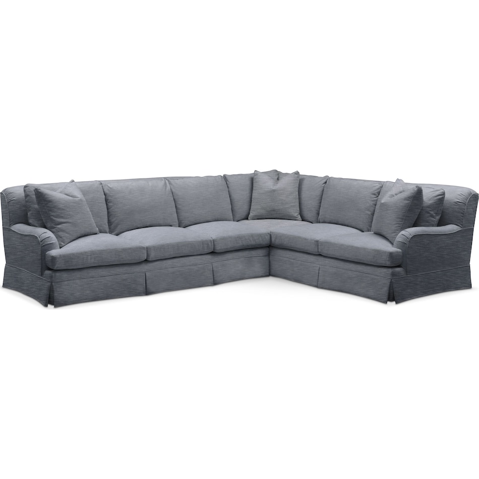 campbell dudley indigo  pc sectional with left facing sofa   