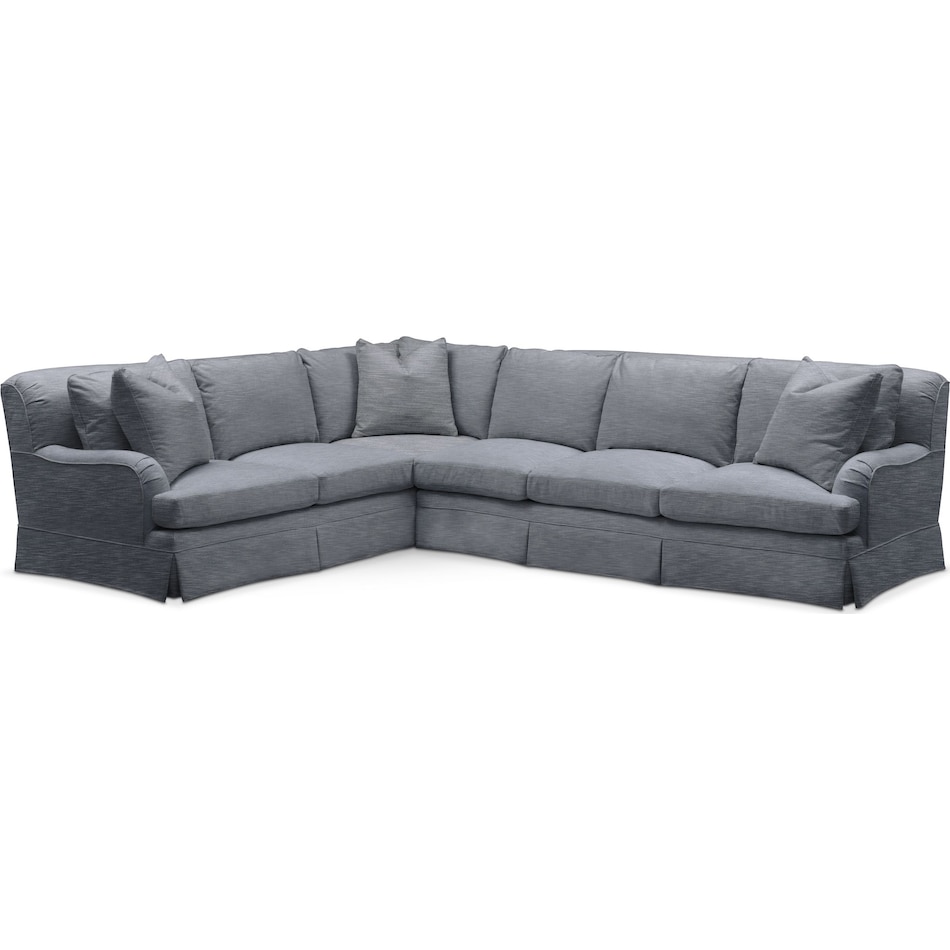 campbell dudley indigo  pc sectional with right facing sofa   
