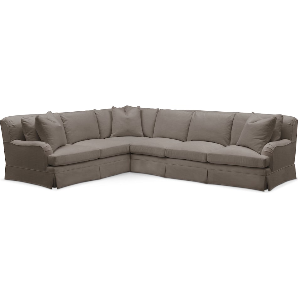campbell gray  pc sectional with right facing sofa   