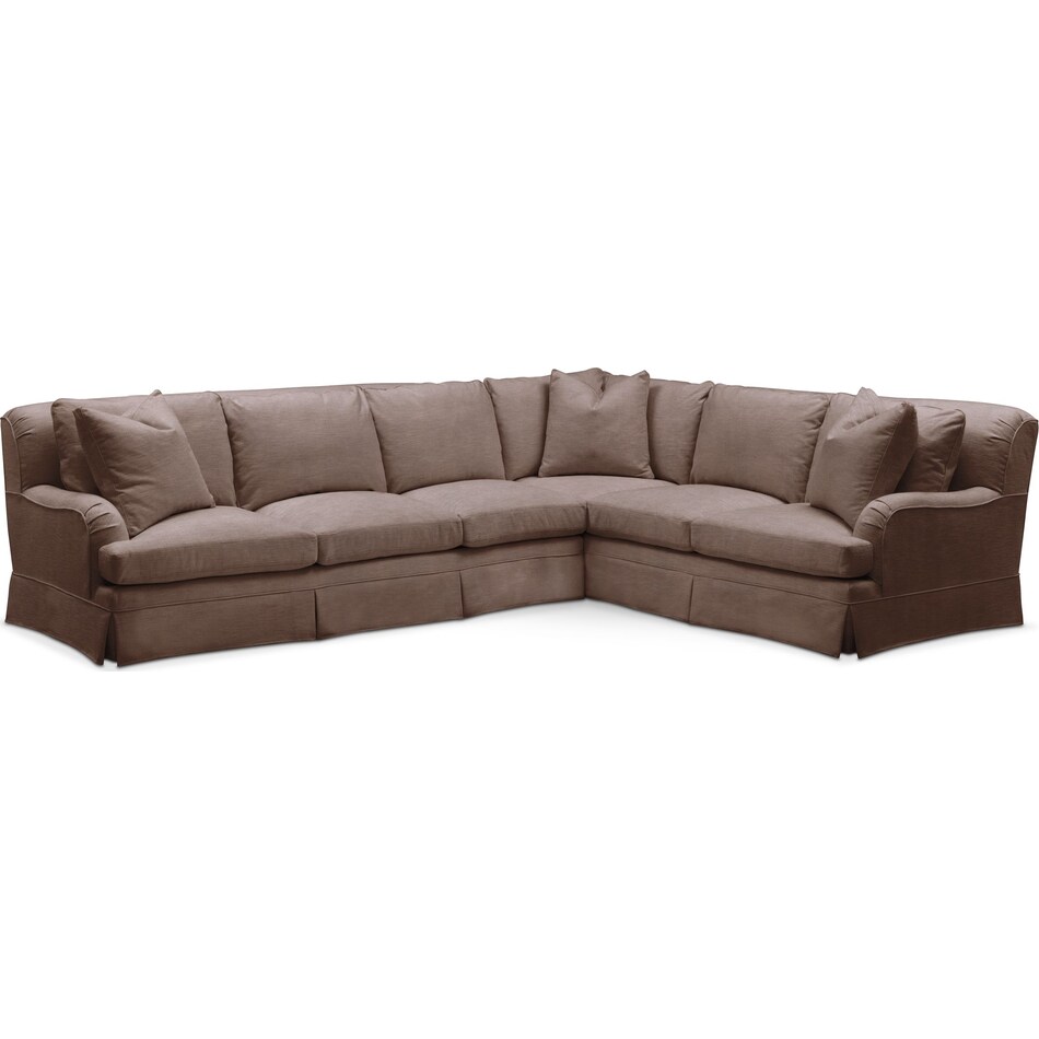 campbell oakley iii java  pc sectional with left facing sofa   