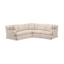 campbell white  pc sectional with right facing loveseat   
