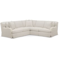 campbell white  pc sectional with right facing loveseat   
