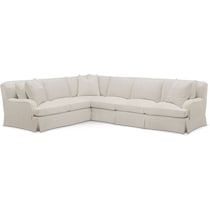 campbell white  pc sectional with right facing sofa   
