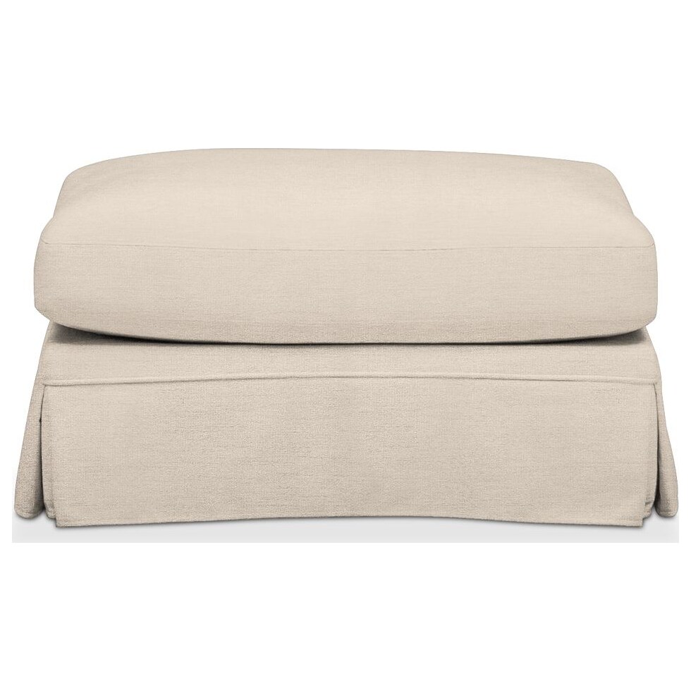 campbell white ottoman   