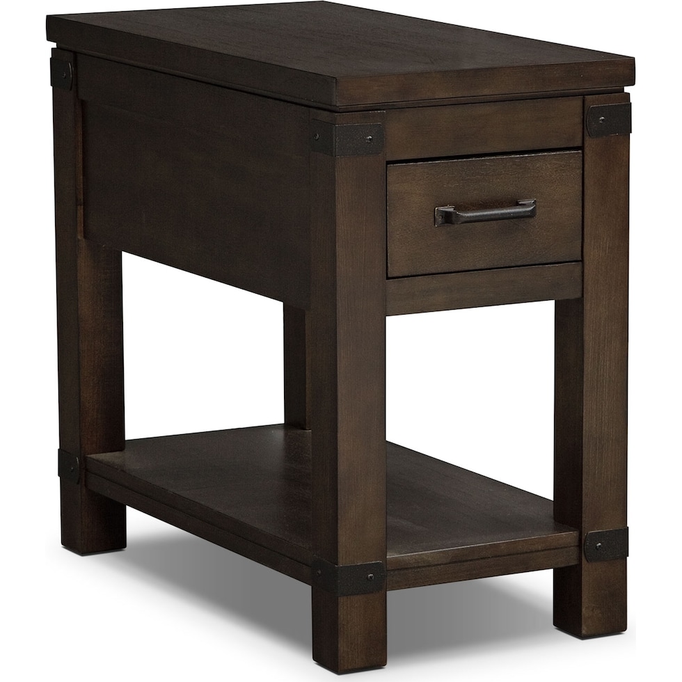 camryn dark brown chairside table   