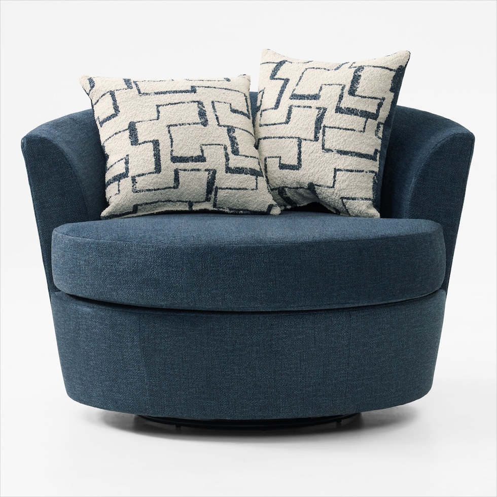 canyon blue swivel chair   