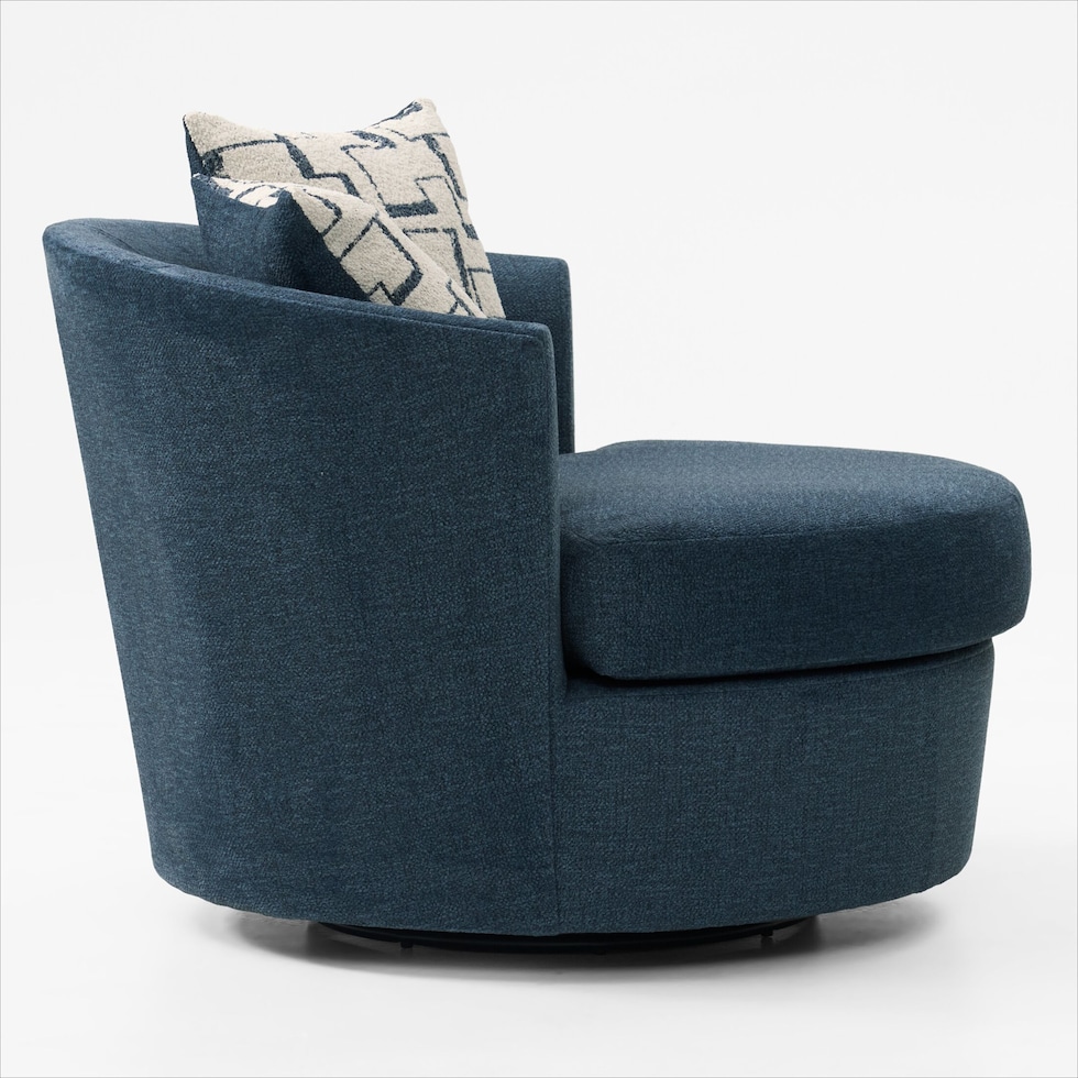 canyon blue swivel chair   