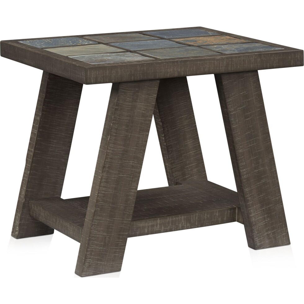 canyon dark brown end table   