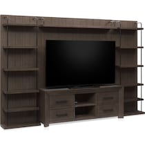 canyon dark brown entertainment wall unit   
