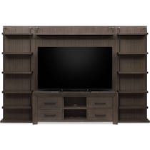 canyon dark brown entertainment wall unit   