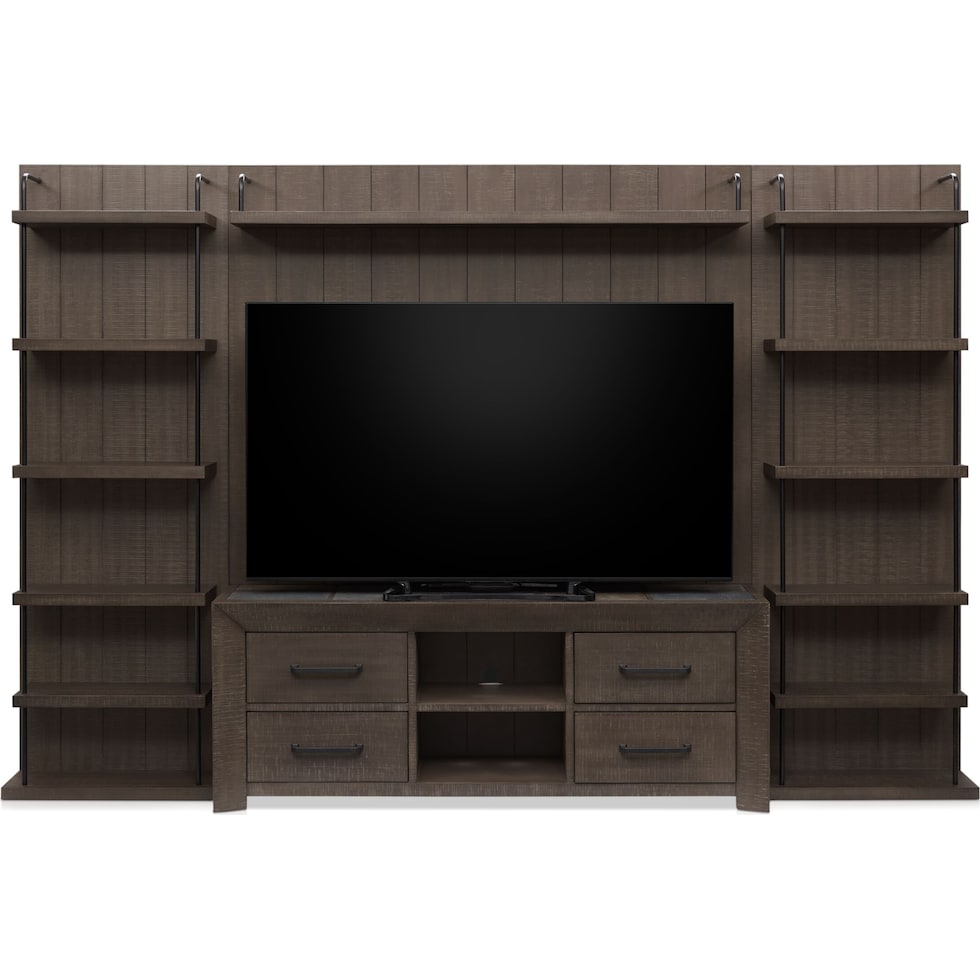 canyon dark brown entertainment wall unit   