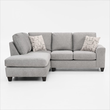 Canyon 2-Piece Loveseat Sectional with Chaise - Gray