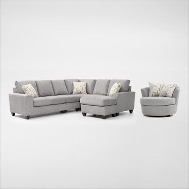 Canyon 2-Piece Sectional and Swivel Chair Set