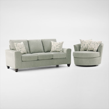 Canyon Sofa and Swivel Chair Set