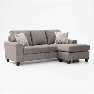 Canyon Sofa with Reversible Chaise and Swivel Chair Set - Taupe