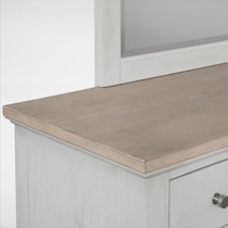 cape may light brown dresser and mirror   