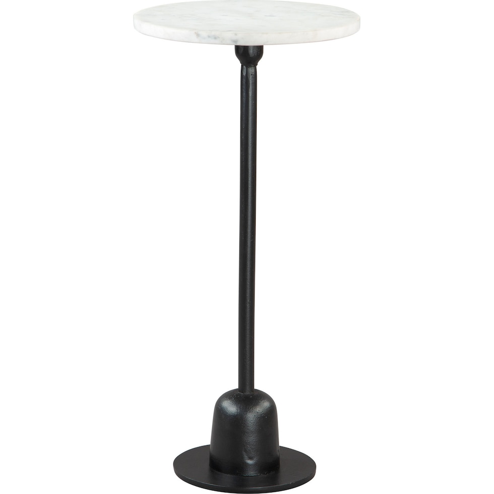 capped white black side table   